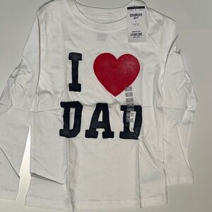 I Love Dad Tee - OshKosh B'gosh White Tee with Red Heart and Black Letters